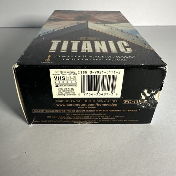 Titanic (VHS, 1998, 2-Tape Set, Pan-and-Scan) Free Shipping - Picture 4 of 5